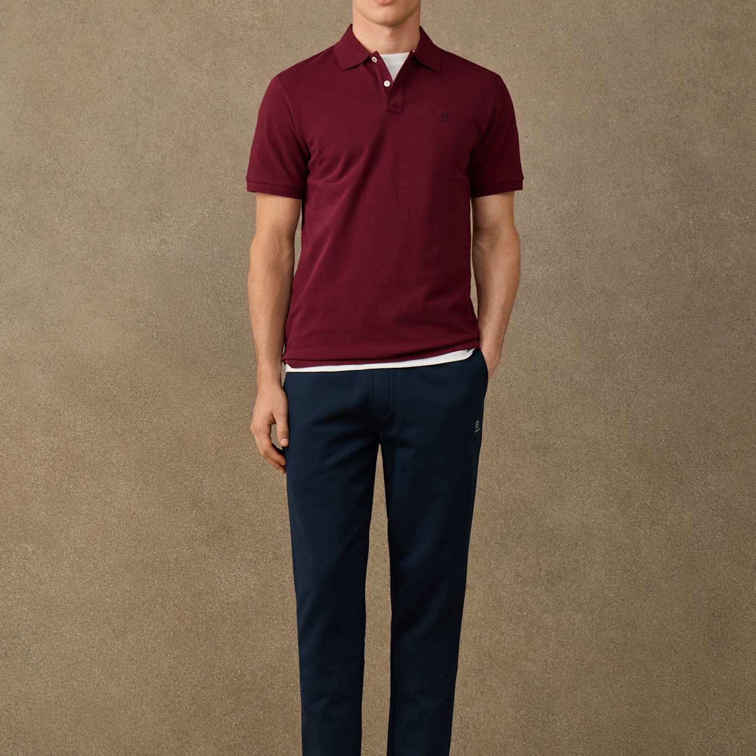 Hackett Men's Pure Cotton Polo Shirt - L - Burgundy - Available at M&S