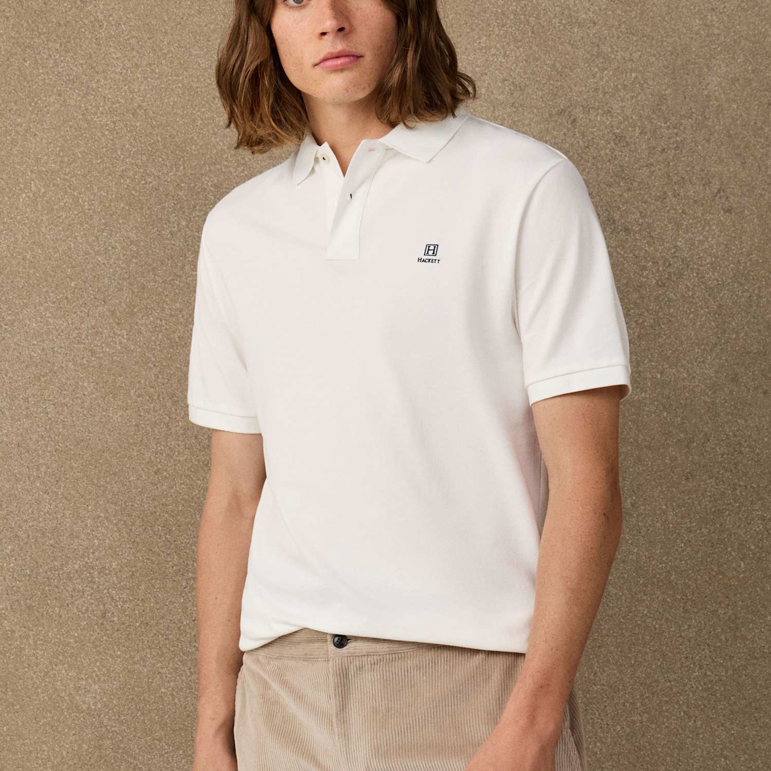 Hackett Men's Pure Cotton Polo Shirt - L - White - Available at M&S