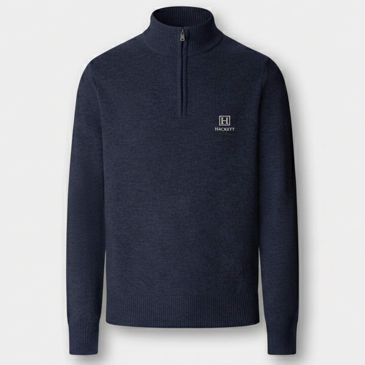 Hackett Men's Pure Cotton Half Zip Jumper - XL - Navy - Available at M&S