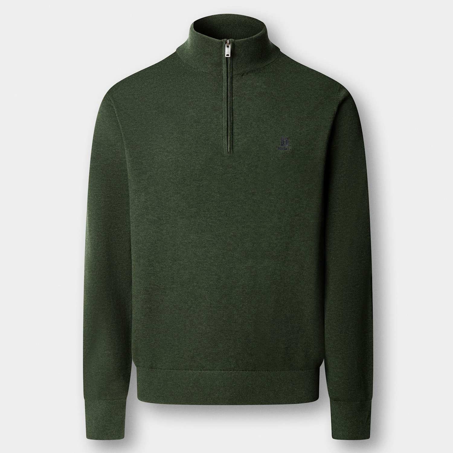 Hackett Men's Pure Cotton Half Zip Jumper - M - Khaki - Available at M&S