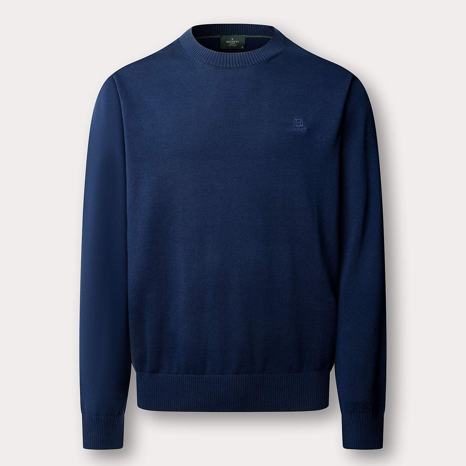 Hackett Men's Pure Cotton Crew Neck Jumper - S - Navy - Available at M&S