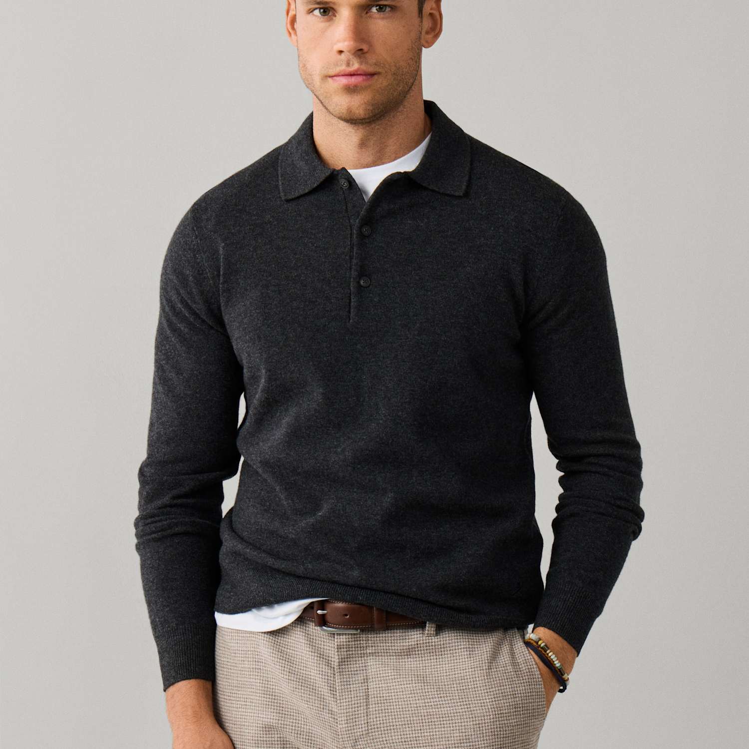 Hackett Men's Pure Lambswool Polo Shirt - XL - Grey - Available at M&S