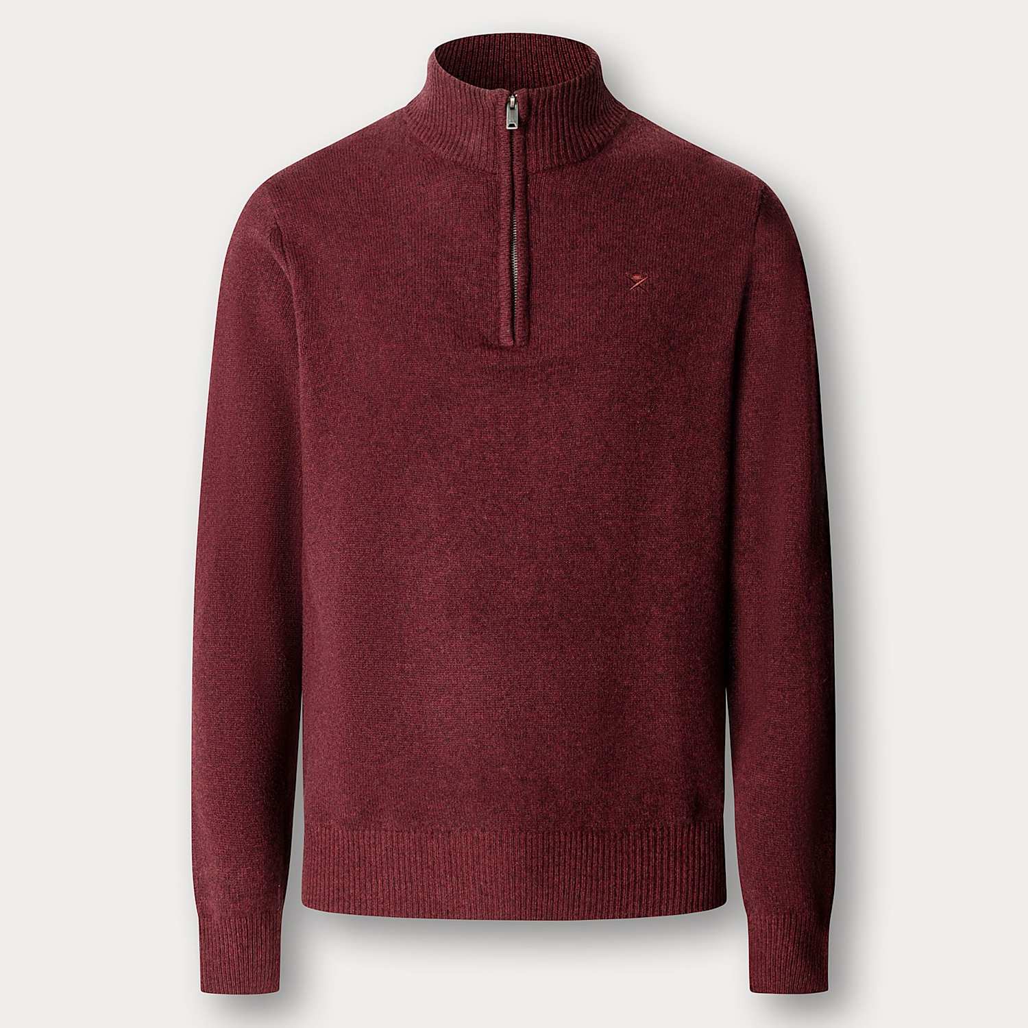 Hackett Men's Lambswool Half Zip Jumper - XL - Dark Red - Available at M&S