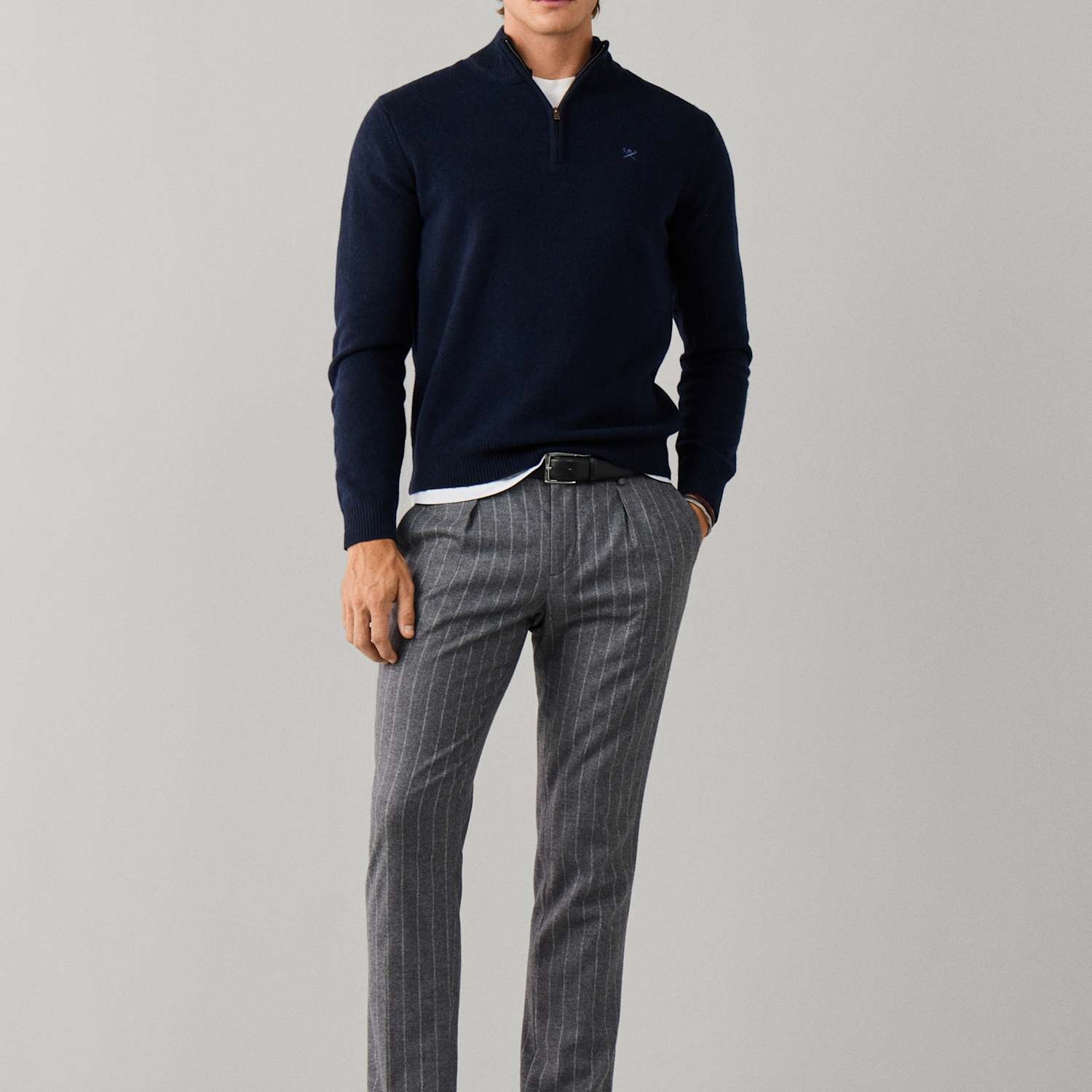 Hackett Men's Lambswool Half Zip Jumper - XL - Navy - Available at M&S