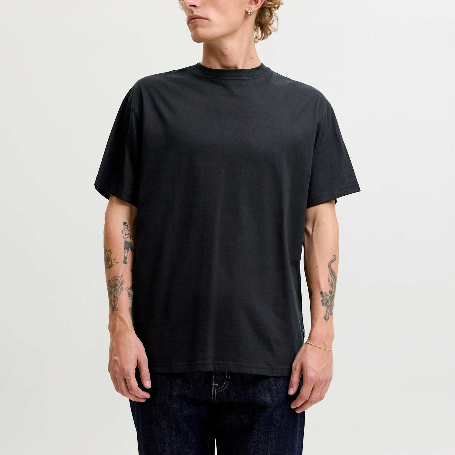 Jack & Jones Men's Pure Cotton Crew Neck T-Shirt - 2XL - Black - Available at M&S