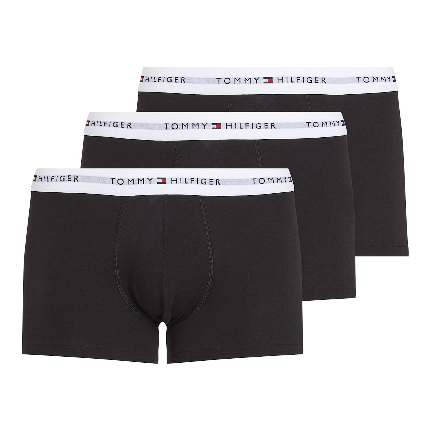 Tommy Hilfiger Men's 3 Pack Signature Cotton Stretch Trunks - L - Black Mix - Available at M&S