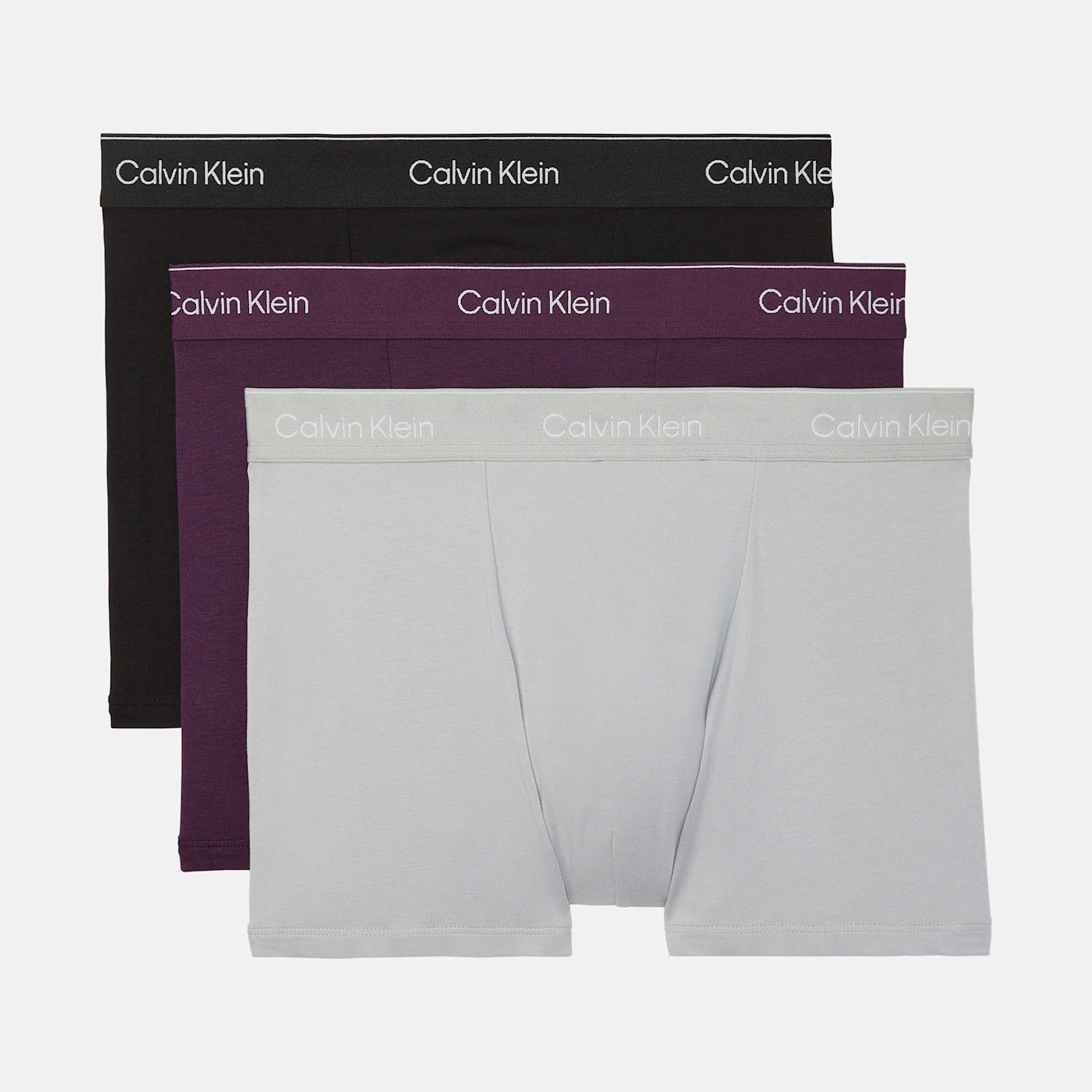 Calvin Klein Men's 3 Pack Icon Cotton Stretch Relaxed Trunks - L - Purple Mix - Available at M&S