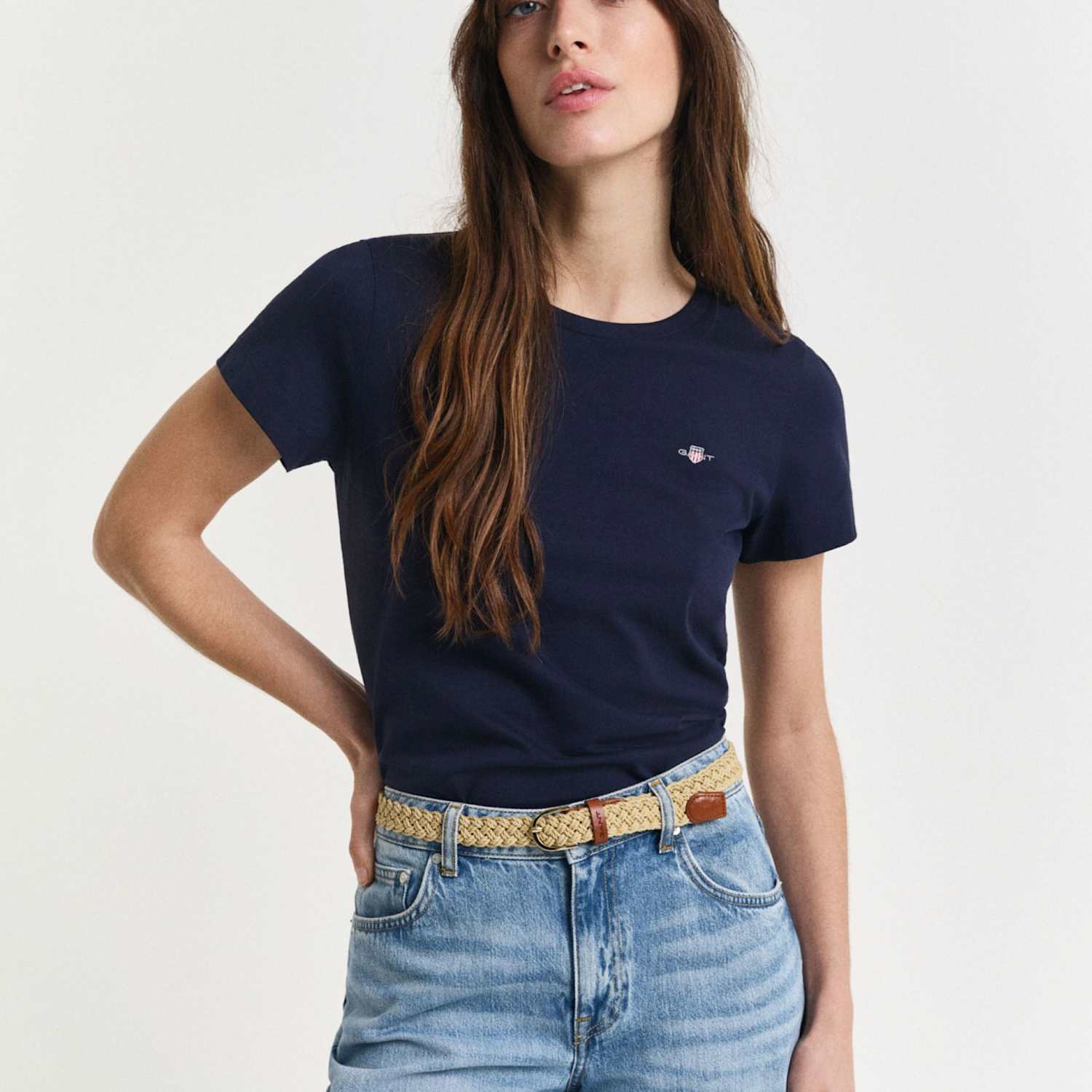 Gant Women's Pure Cotton T-Shirt - Medium - Navy - Available at M&S