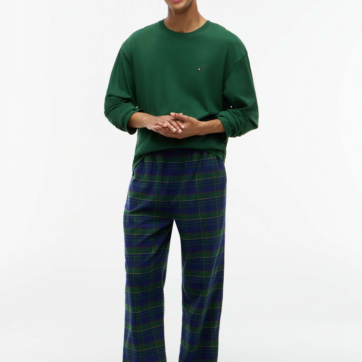 Tommy Hilfiger Men's Pure Cotton Checked Pyjama Set - 2XL - Green Mix - Available at M&S