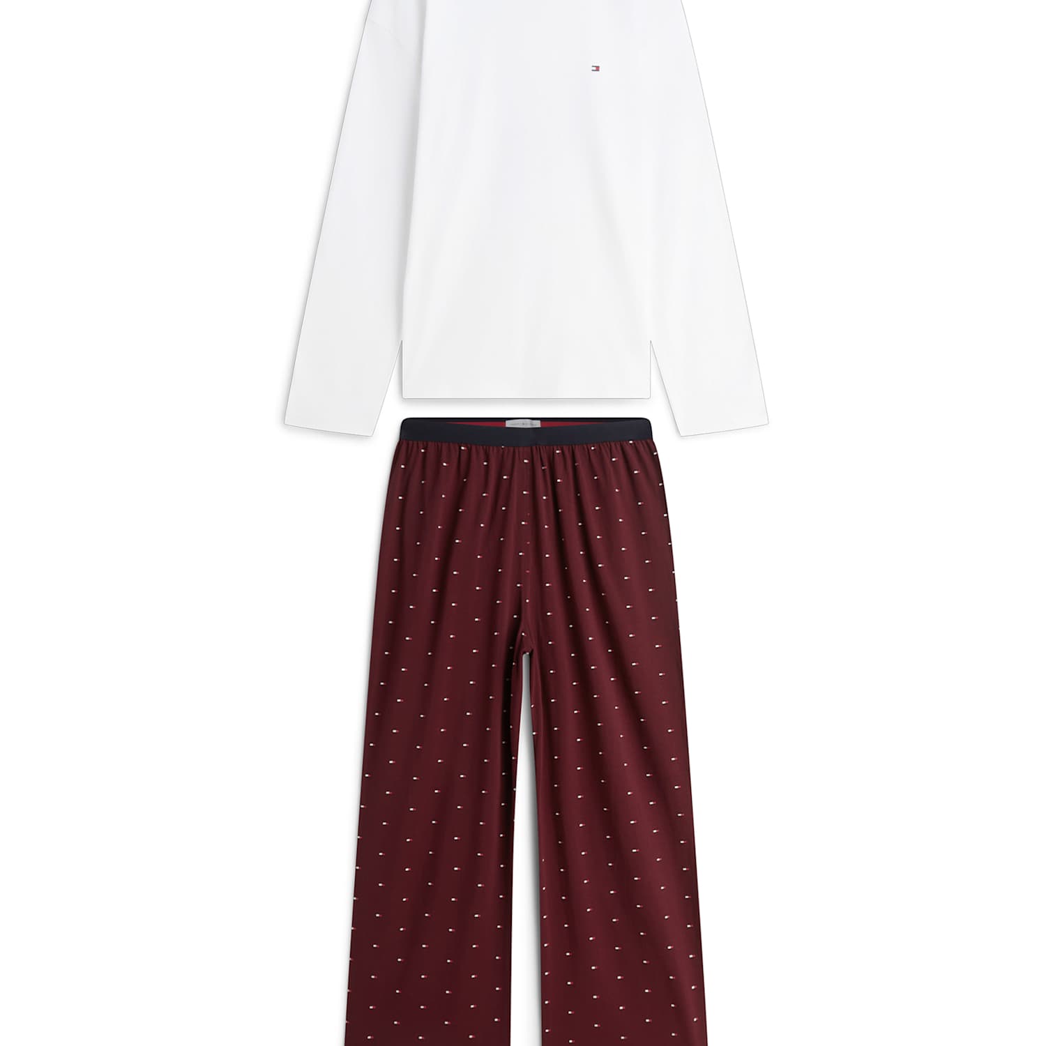 Tommy Hilfiger Men's Pure Cotton Jersey Pyjama Set - L - White Mix - Available at M&S