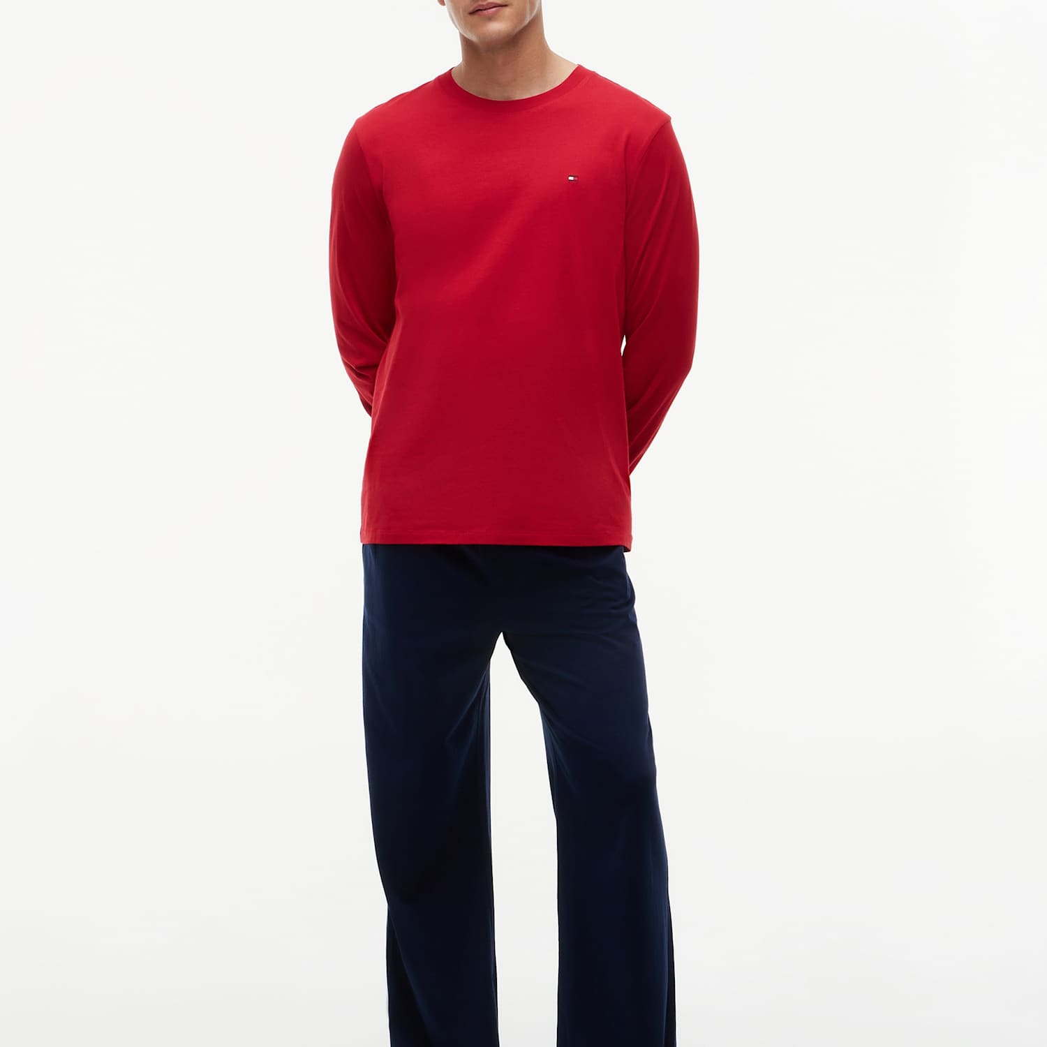 Tommy Hilfiger Men's Signature Pure Cotton Jersey Pyjama Set - XL - Red Mix - Available at M&S
