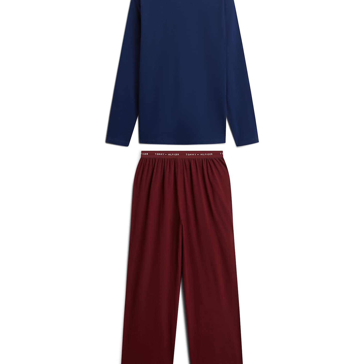 Tommy Hilfiger Men's Signature Pure Cotton Jersey Pyjama Set - L - Navy Mix - Available at M&S
