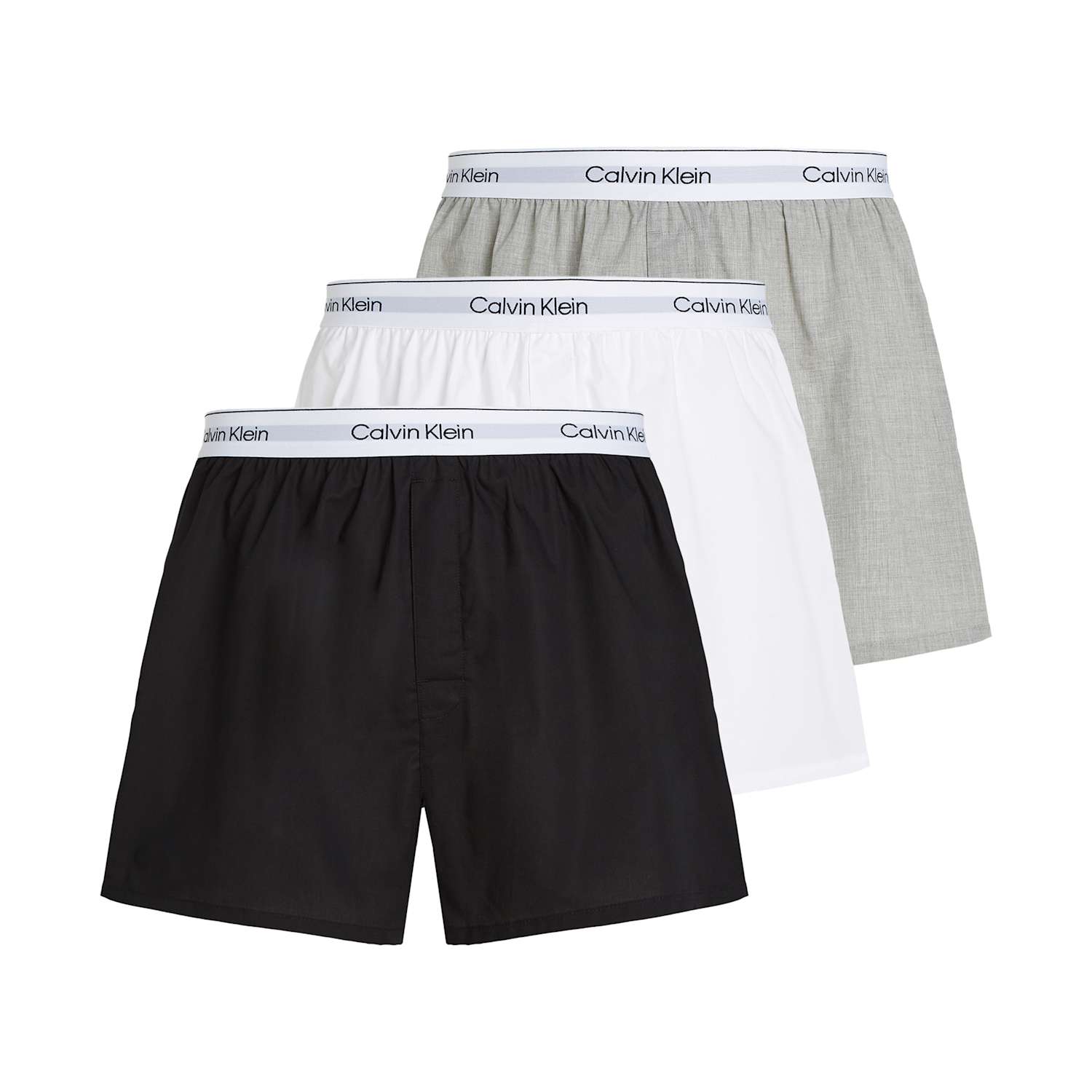 Calvin Klein Men's 3 Pack Icon Cotton Stretch Boxers - L - Grey Mix - Available at M&S
