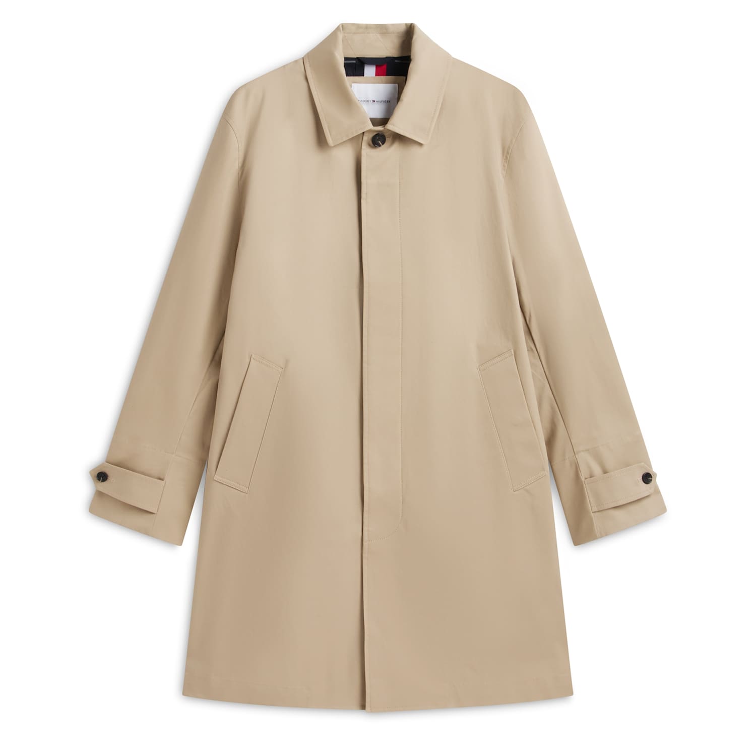 Tommy Hilfiger Men's Cotton Rich Lightweight Overcoat - XL - Khaki - Available at M&S