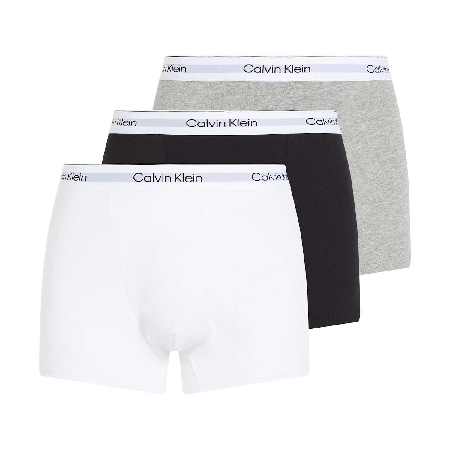 Calvin Klein Men's 3 Pack Icon Cotton Stretch Dart Trunks - 2XL - Grey Mix - Available at M&S