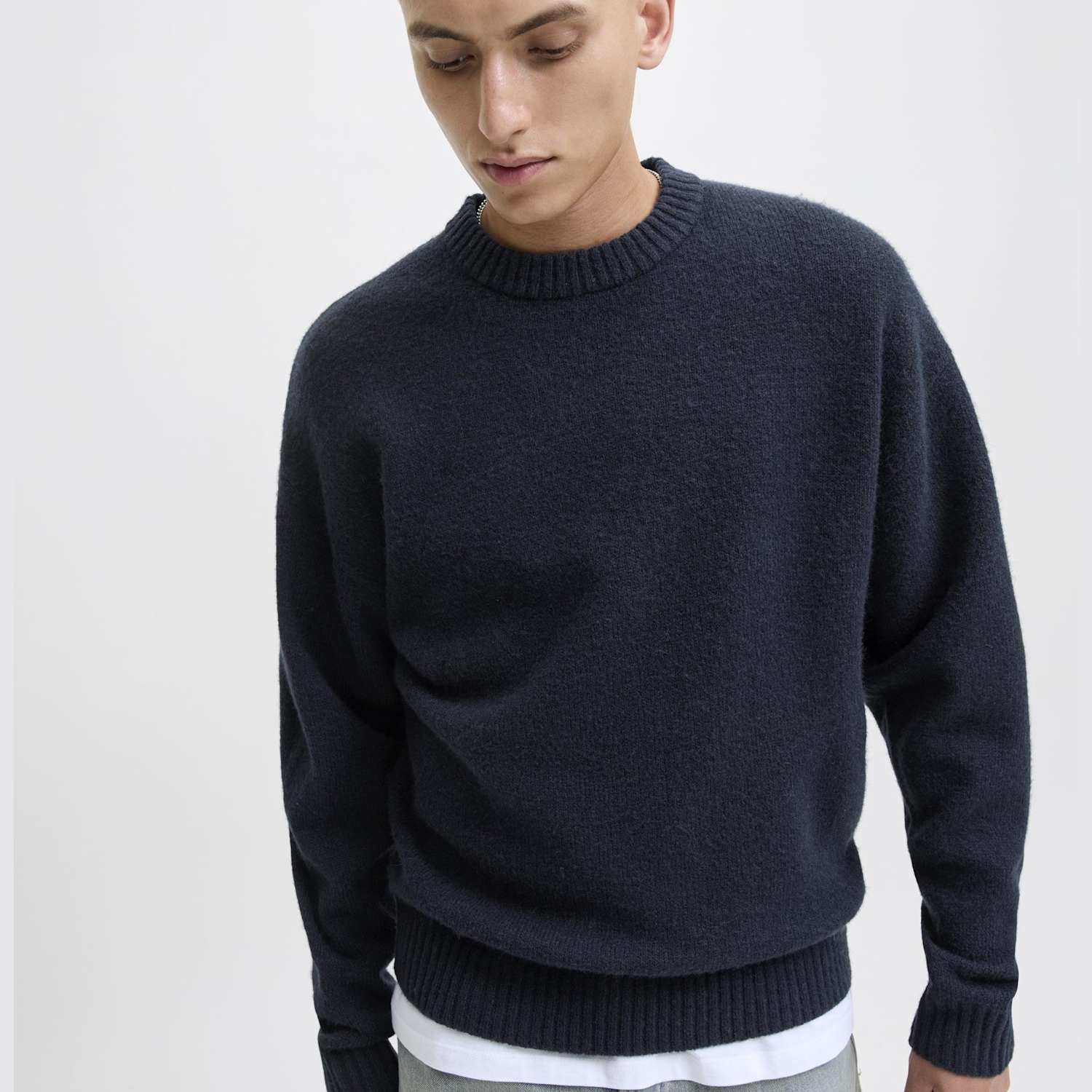 Jack & Jones Men's Crew Neck Jumper - XL - Navy - Available at M&S