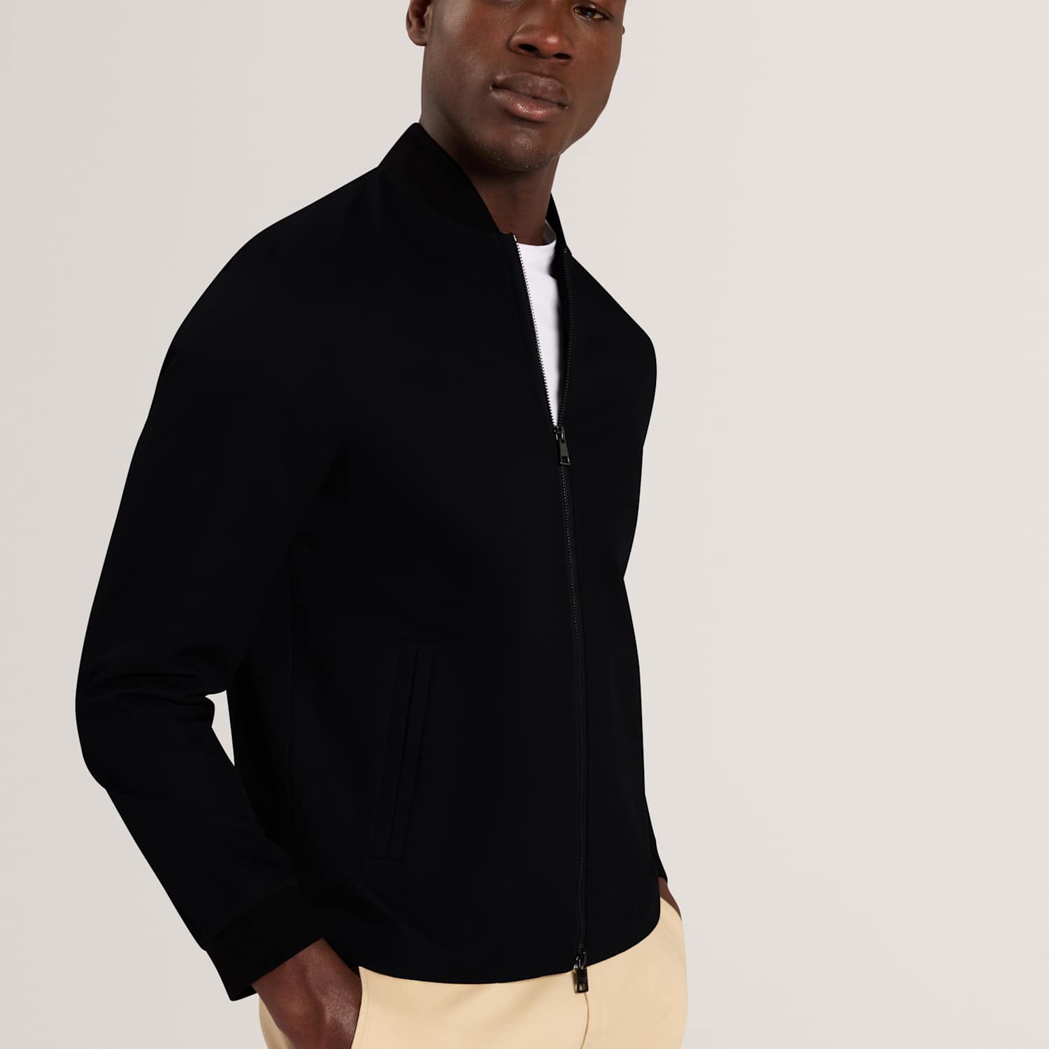 Ted Baker Men's Twill Bomber Jacket - L - Navy - Available at M&S