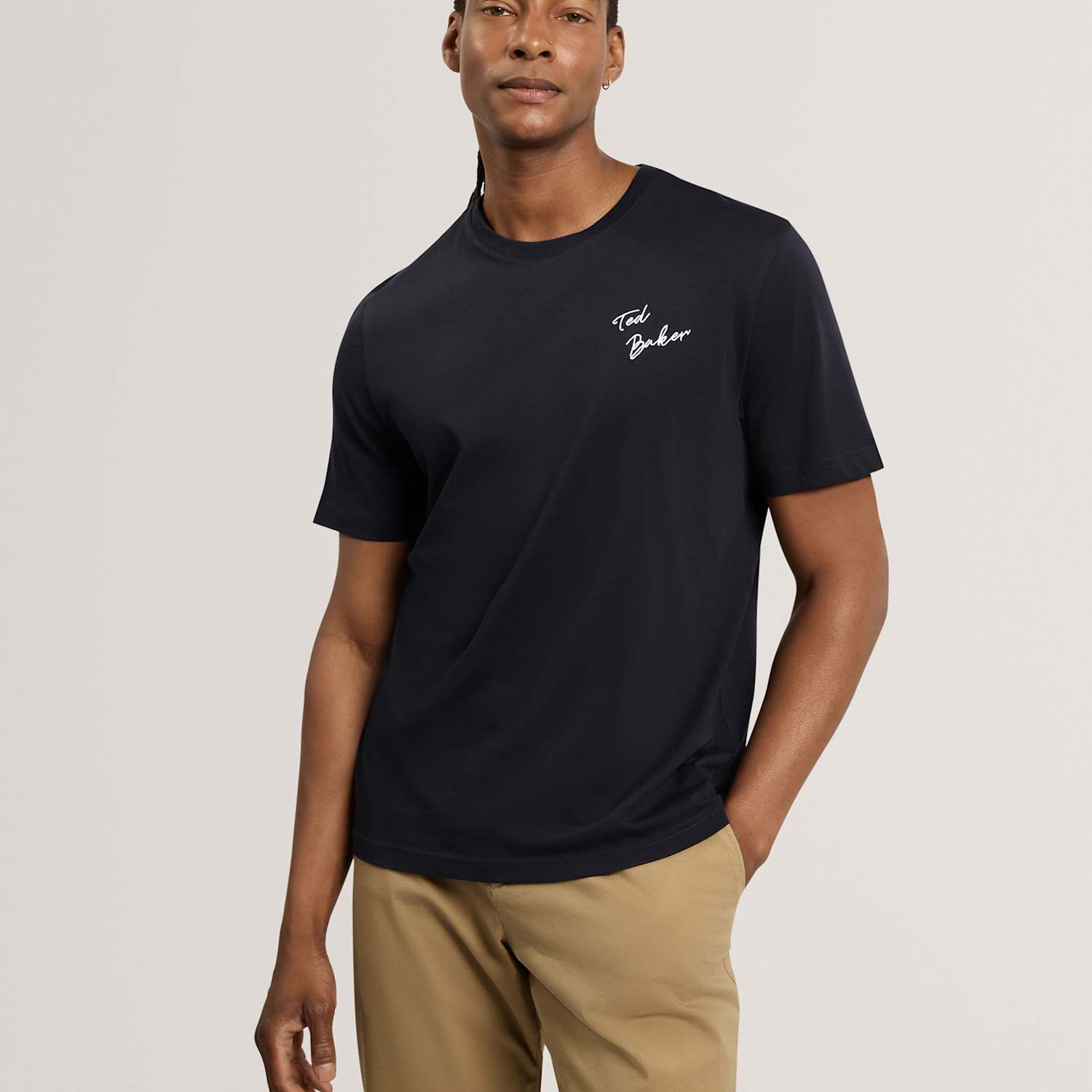 Ted Baker Men's Pure Cotton T-Shirt - S - Navy - Available at M&S