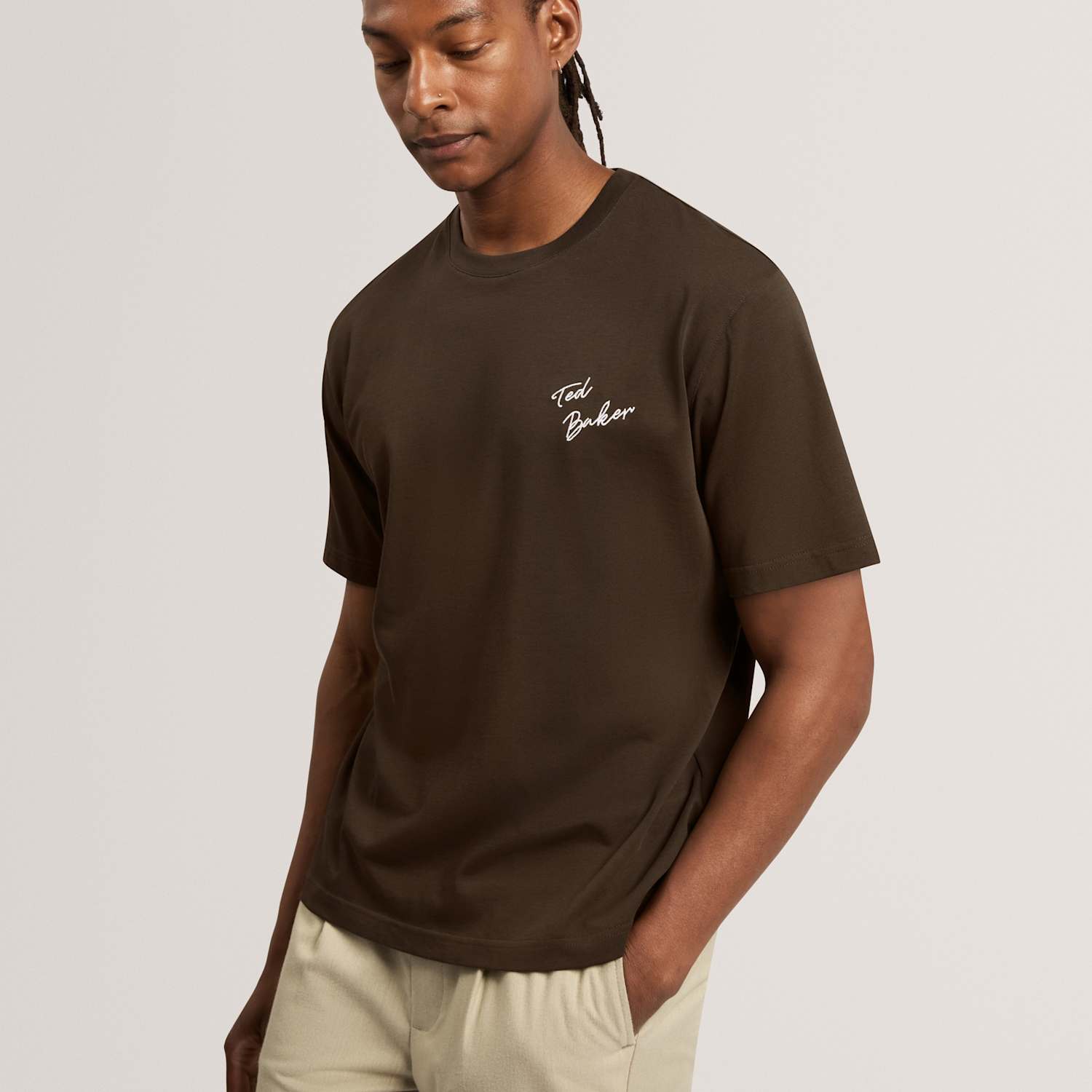 Ted Baker Men's Pure Cotton Graphic T-Shirt - XL - Dark Brown - Available at M&S