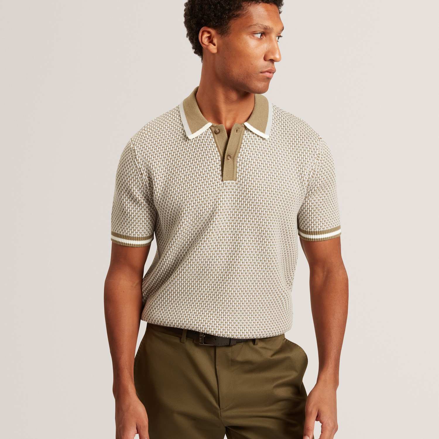 Ted Baker Men's Waffle Polo Shirt - XL - Olive - Available at M&S