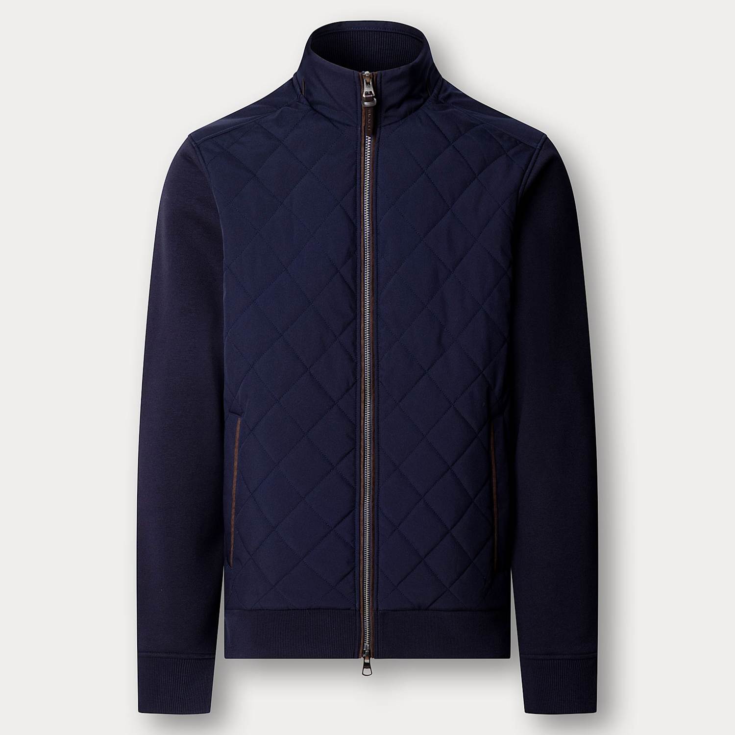 Hackett Men's Cotton Rich Hybrid Zip Up Sweatshirt - M - Navy - Available at M&S