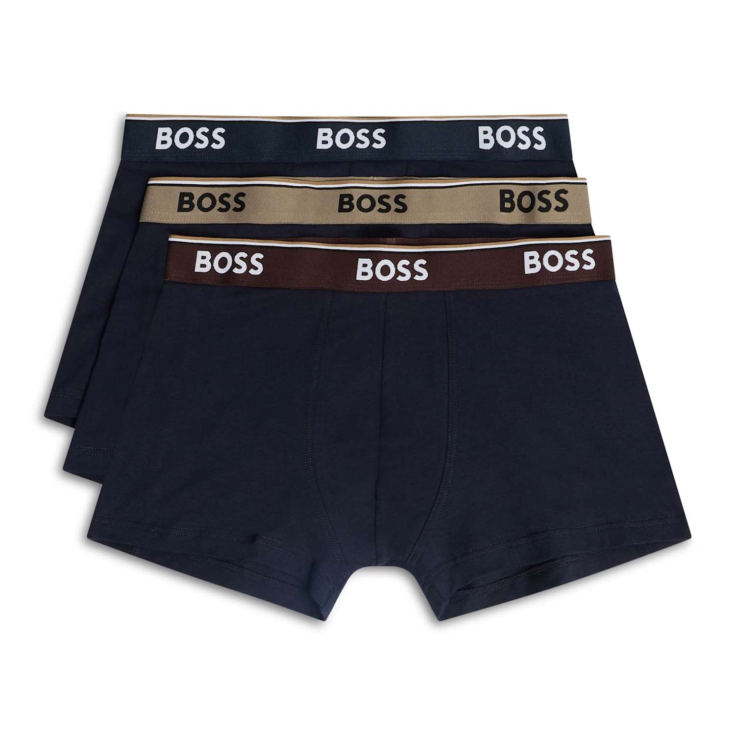 Hugo Men's 3 pack Cotton Rich Trunks - M - Navy Mix - Available at M&S