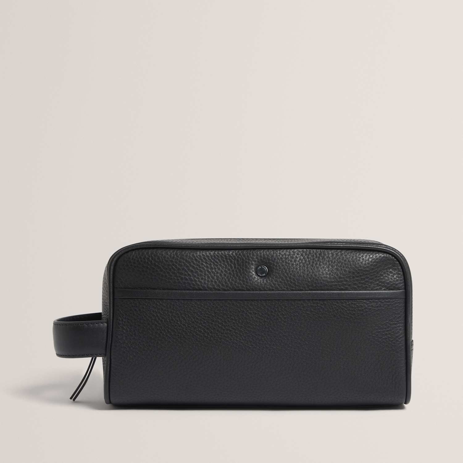 Ted Baker Men's Leather Pebble Grain Washbag - Black - Available at M&S