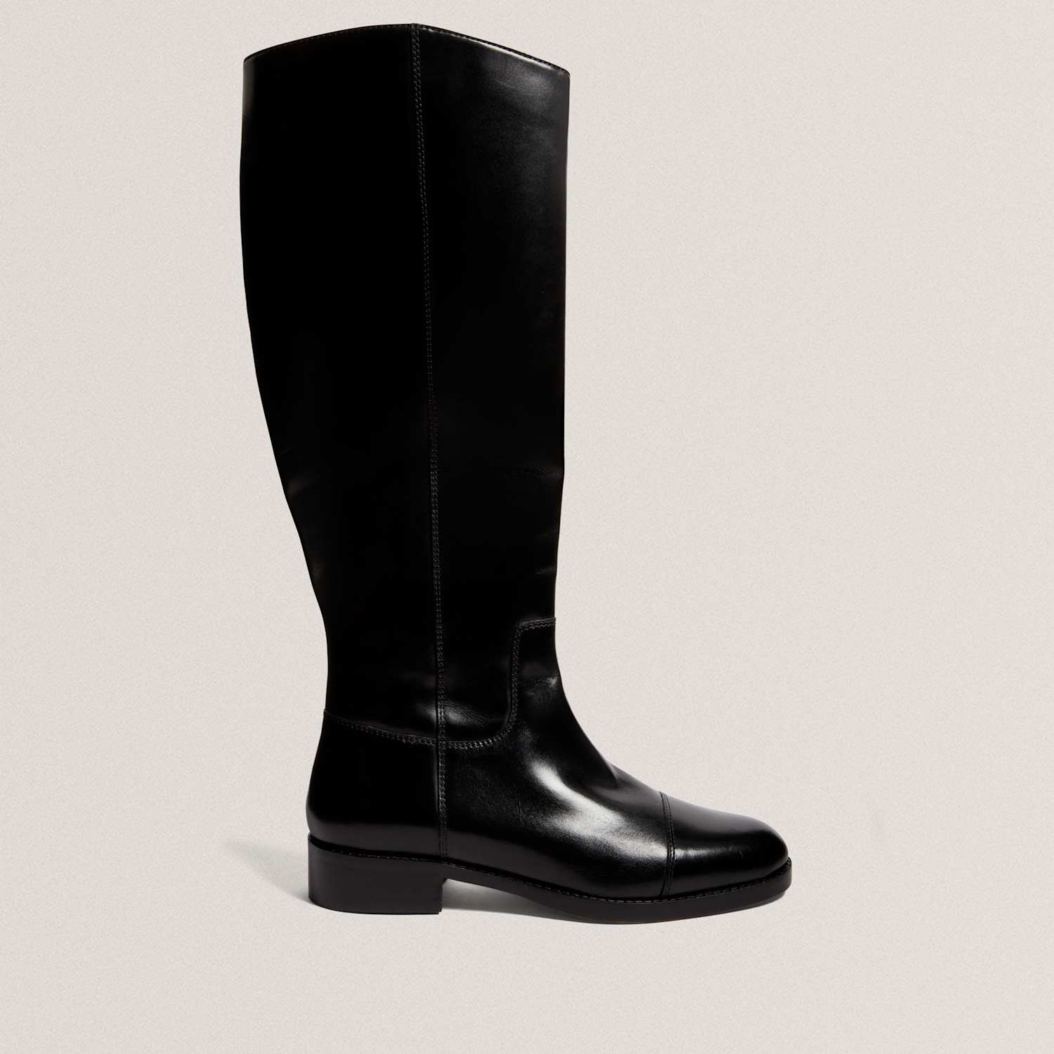 Ted Baker Women's Leather Flat Riding Boots - 5 - Black - Available at M&S