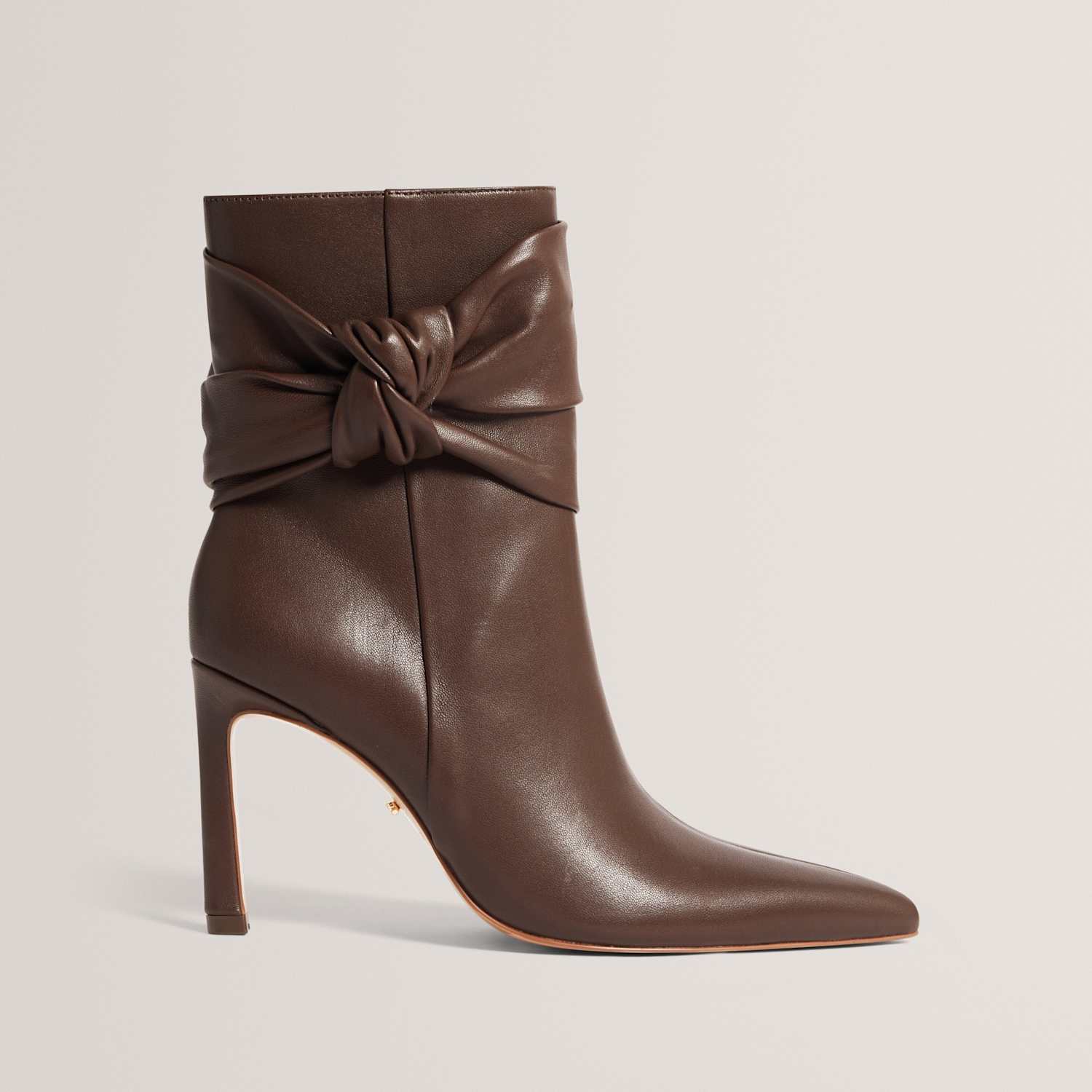 Ted Baker Women's Leather Side Knot Stiletto Heel Ankle Boots - 7 - Brown - Available at M&S