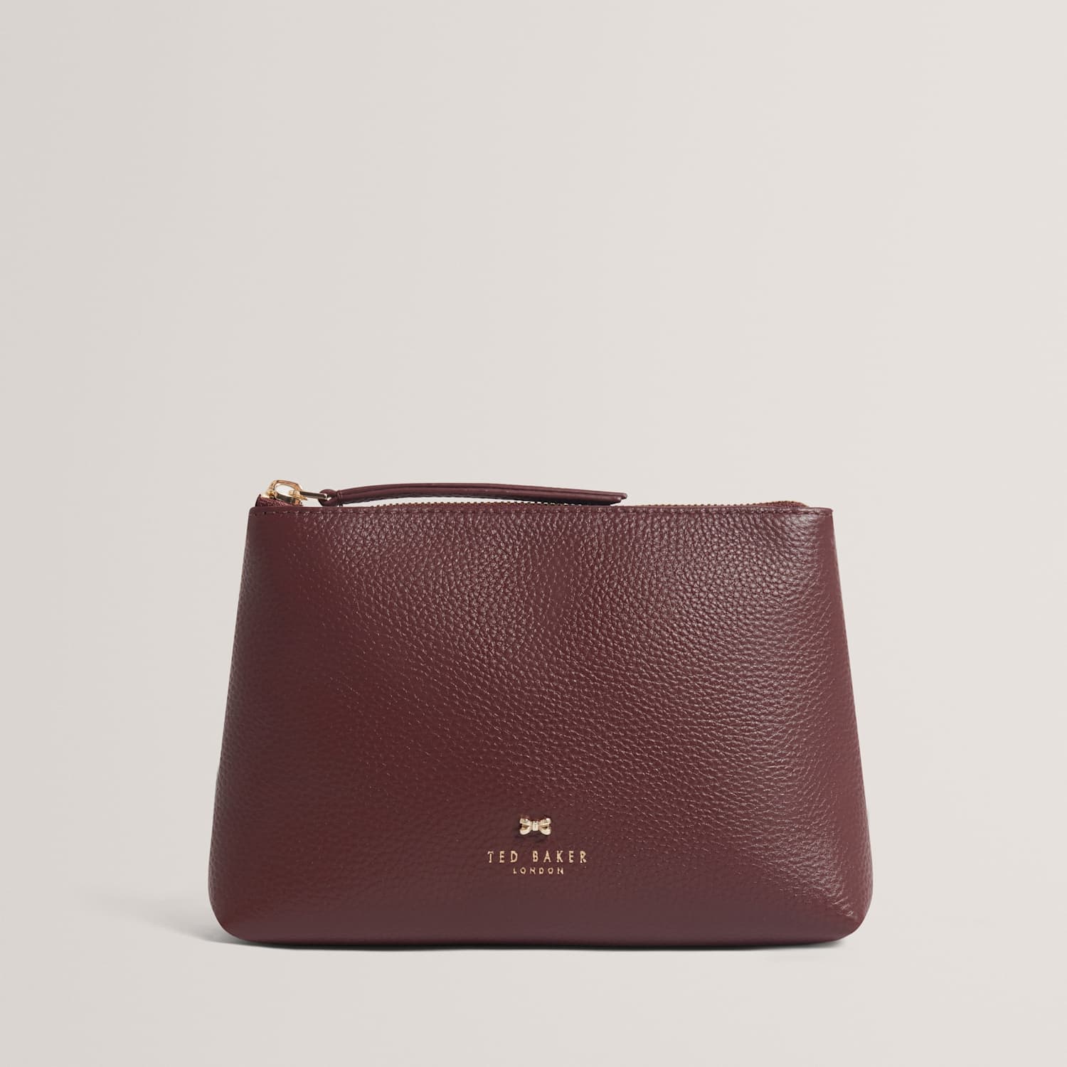 Ted Baker Women's Leather Bow Wash Bag - Dark Red - Available at M&S