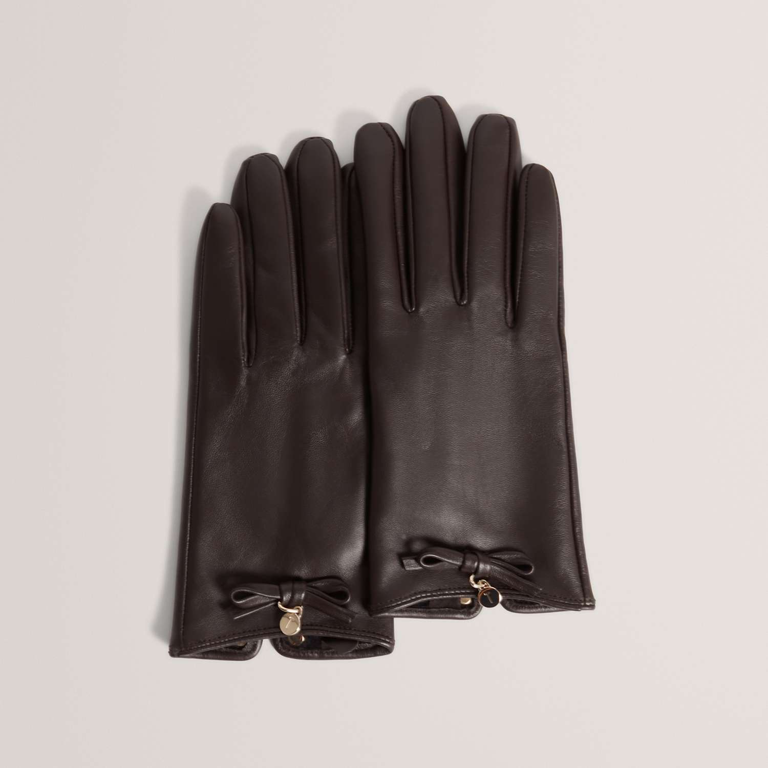 Ted Baker Women's Leather Biker Gloves - Medium-Large - Brown - Available at M&S