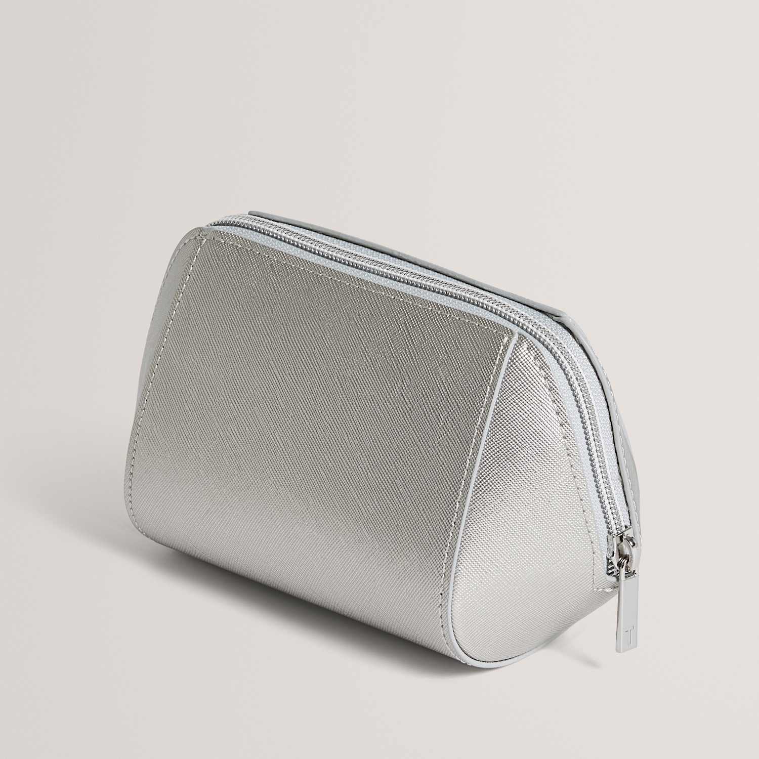 Ted Baker Women's Faux Leather Metallic Wash Bag - Silver Mix - Available at M&S