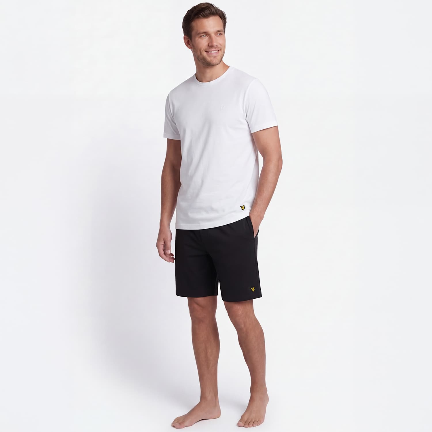 Lyle & Scott Men's Cotton Rich Loungewear and Washbag Gift Set - S - Black - Available at M&S