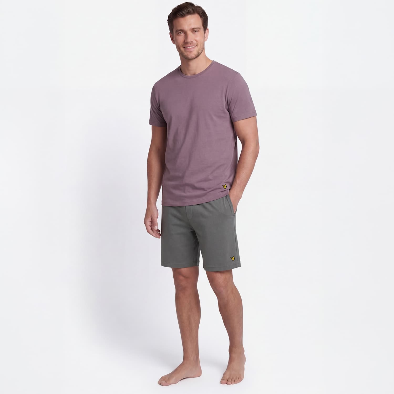 Lyle & Scott Men's Cotton Rich Loungewear Set - XL - Plum - Available at M&S