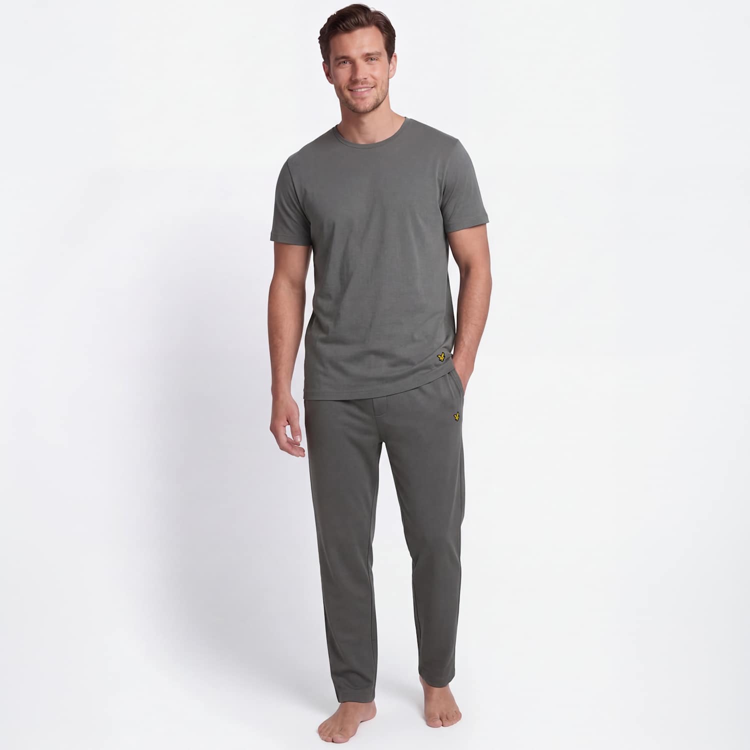 Lyle & Scott Men's Cotton Rich Loungewear Set - S - Grey - Available at M&S