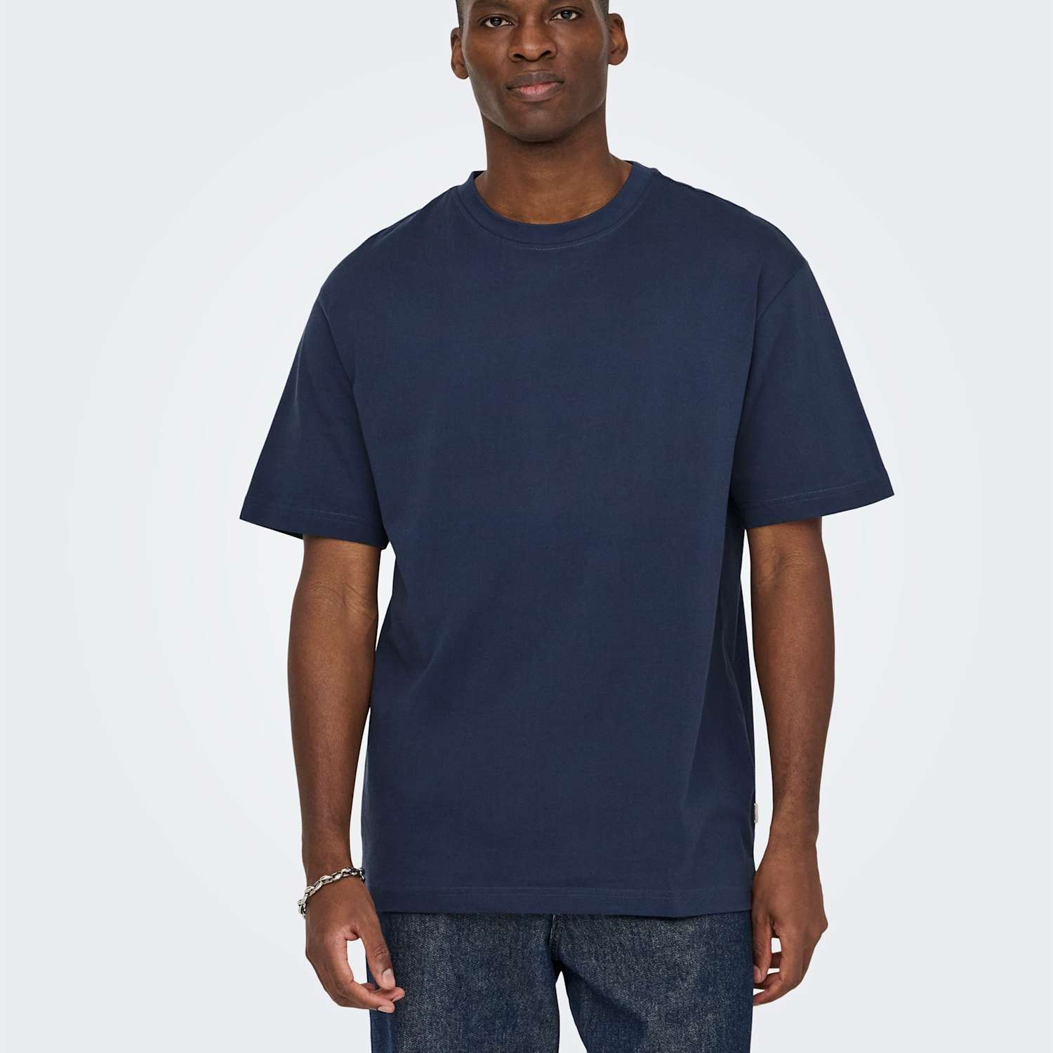 Only & Sons Men's Pure Cotton Jersey T-Shirt - S - Dark Navy - Available at M&S