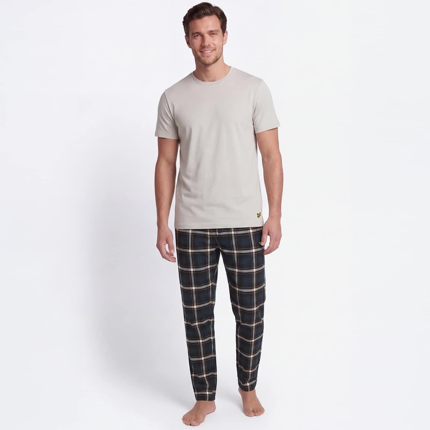 Lyle & Scott Men's Cotton Rich Checked Loungewear Set - 2XL - Grey - Available at M&S