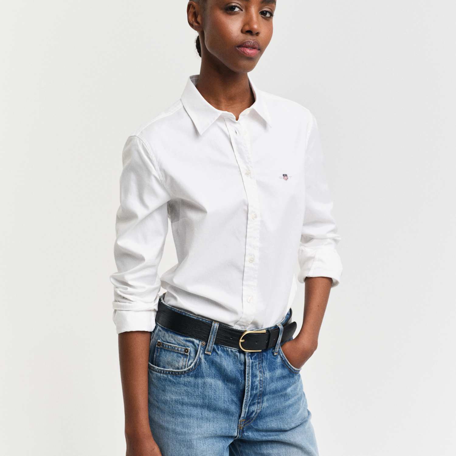 Gant Women's Slim Fit Stretch Oxford Shirt - 12 - White - Available at M&S