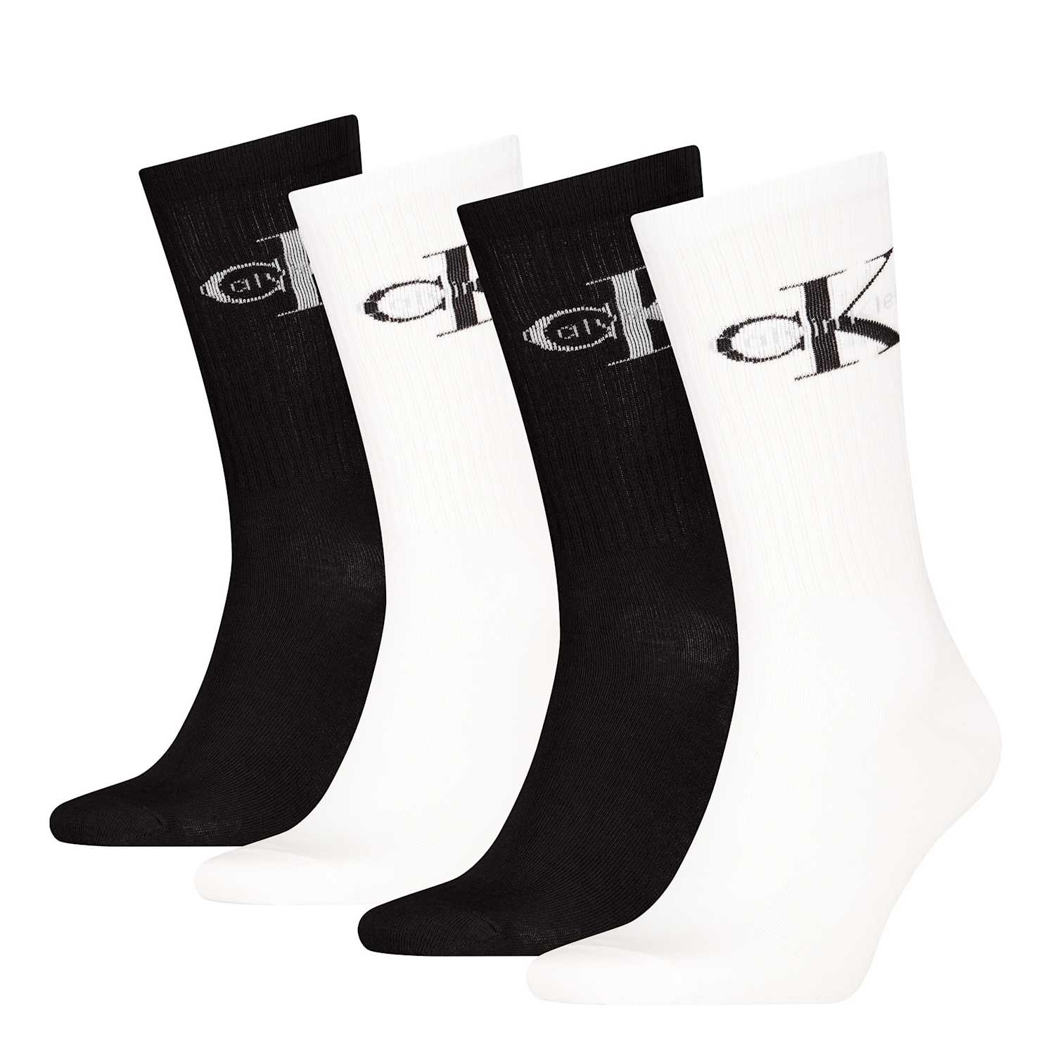 Calvin Klein Men's 4 Pack Cotton Rich Monologo Socks Gift Set - Black Mix - Available at M&S