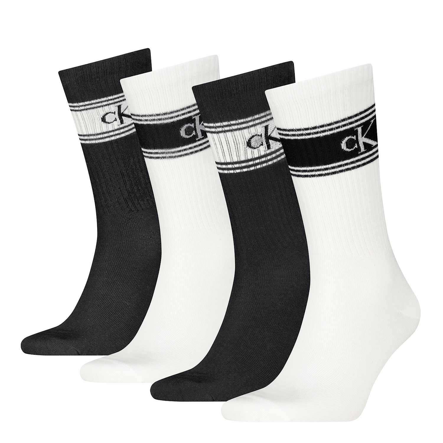 Calvin Klein Men's 4 Pack CK Cotton Rich Sports Socks - Black Mix - Available at M&S