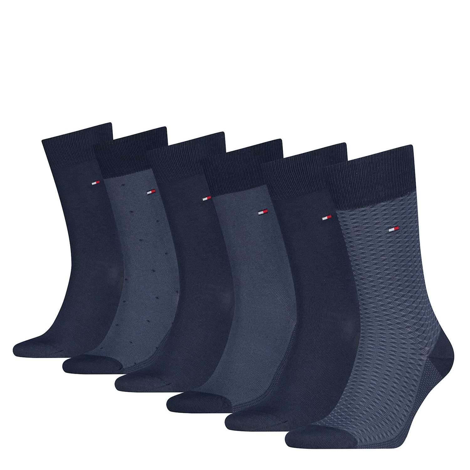 Tommy Hilfiger Men's 6 Pack Cotton Rich Trainer Liners - 9-11 - Navy Mix - Available at M&S