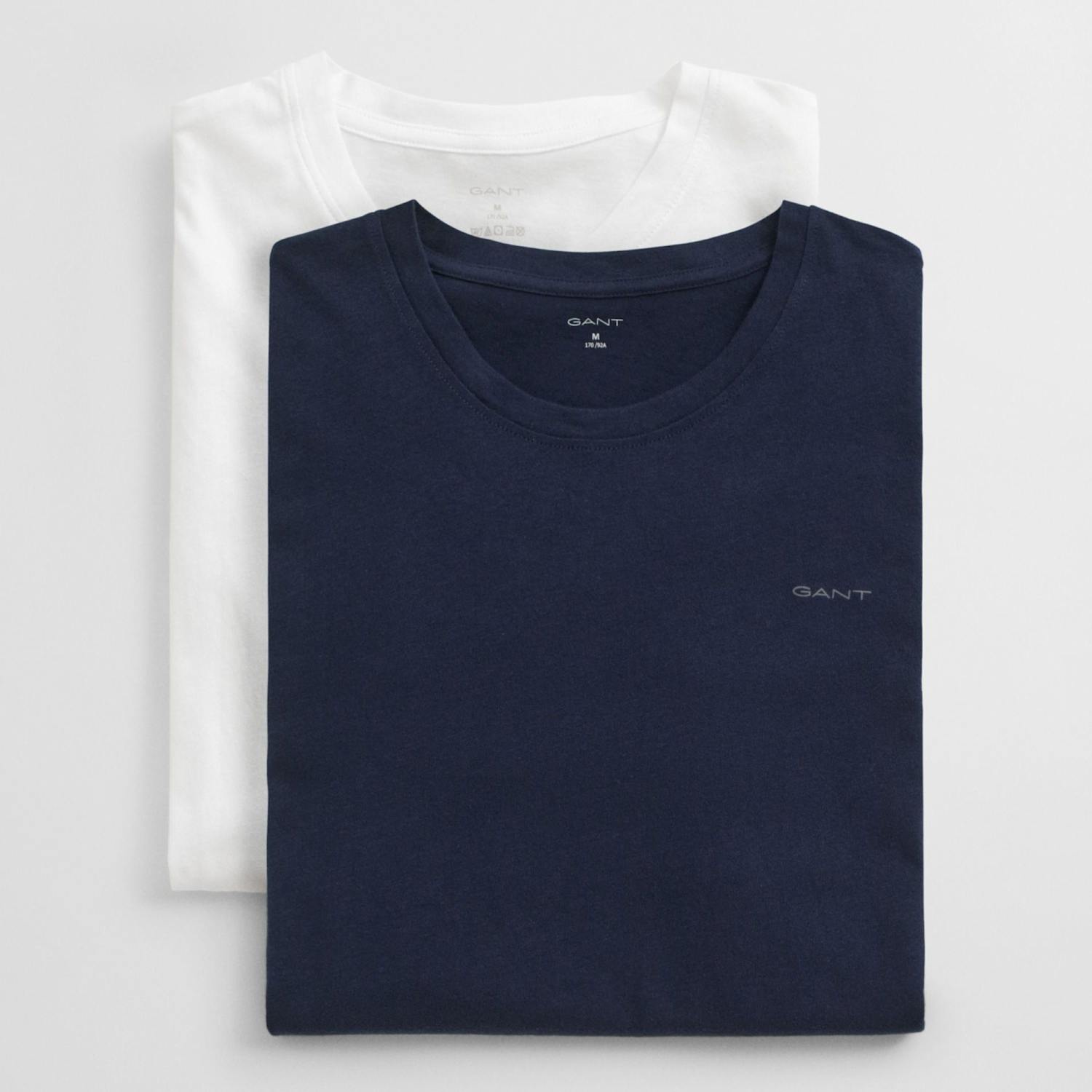 Gant Men's 2 Pack Pure Cotton Crew Neck T-Shirts - M - Navy Mix - Available at M&S