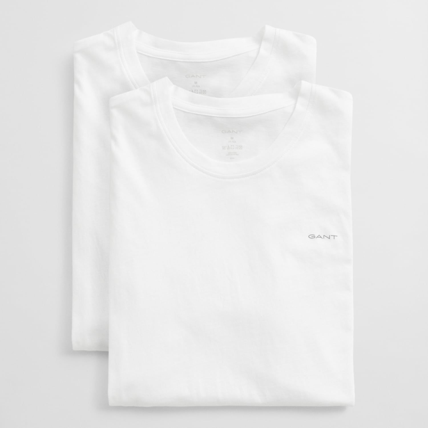 Gant Men's 2 Pack Pure Cotton Crew Neck T-Shirts - M - White - Available at M&S