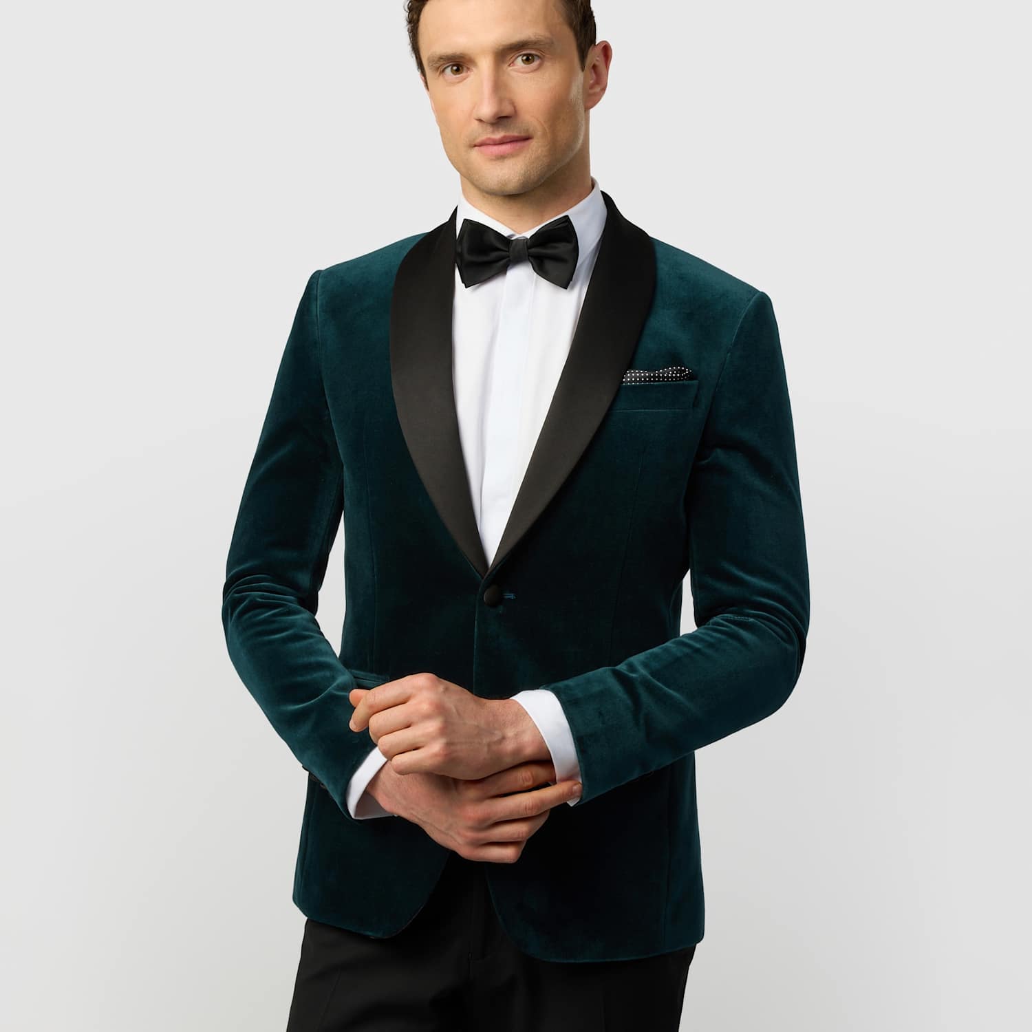 Ted Baker Men's Slim Fit Pure Cotton Velvet Tuxedo Jacket - 36 - Teal - Available at M&S
