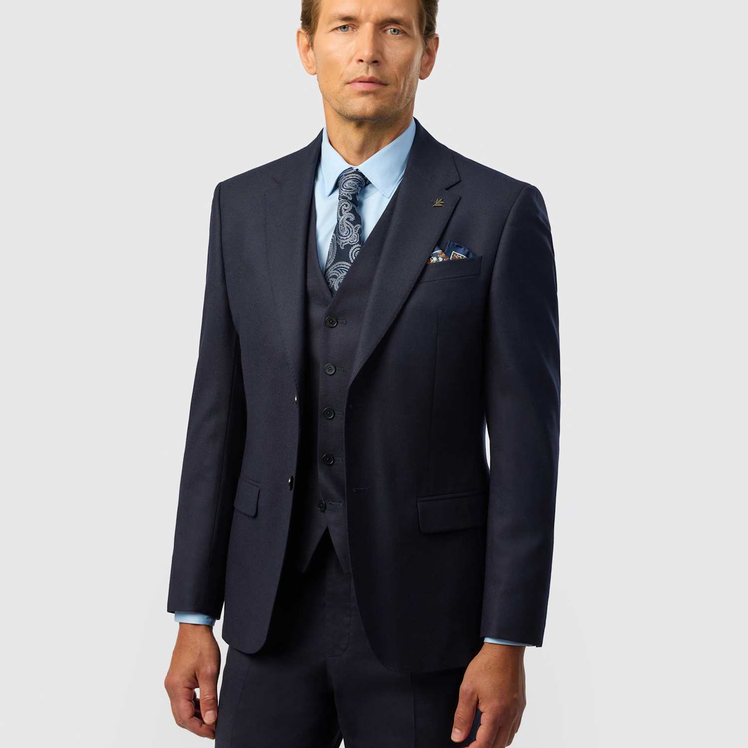 Ted Baker Men's Slim Fit Wool Rich Stretch Flannel Suit Jacket - 40 - Navy - Available at M&S