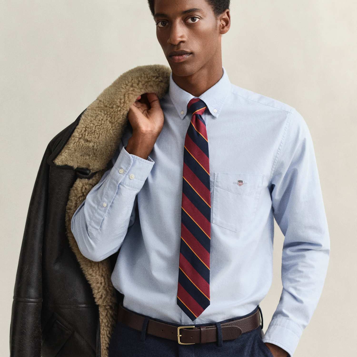 Gant Men's Regular Fit Pure Cotton Oxford Shirt - L - Light Blue - Available at M&S