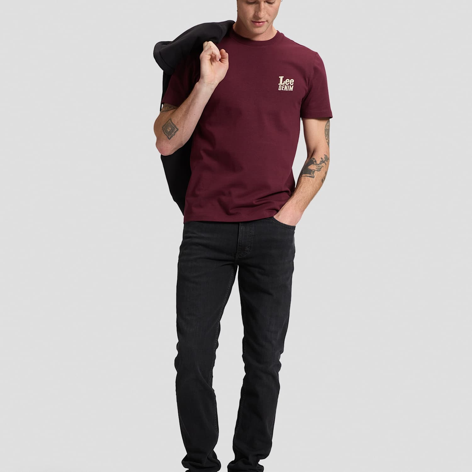Men's Lee Denim Pure Cotton Crew Neck T-Shirt - M - Purple - Available at M&S