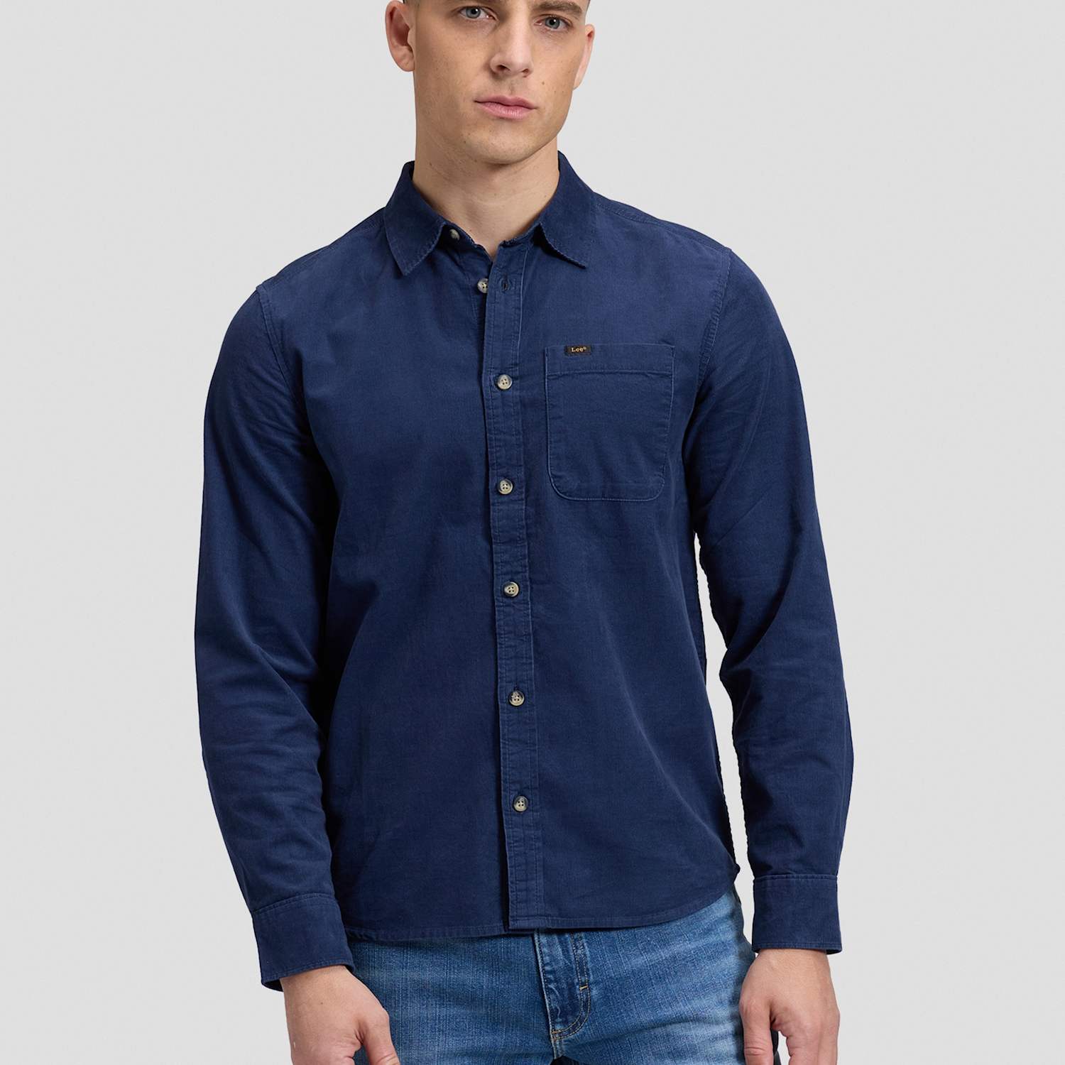 Men's Leesure Regular Fit Denim Shirt - L - Blue - Available at M&S