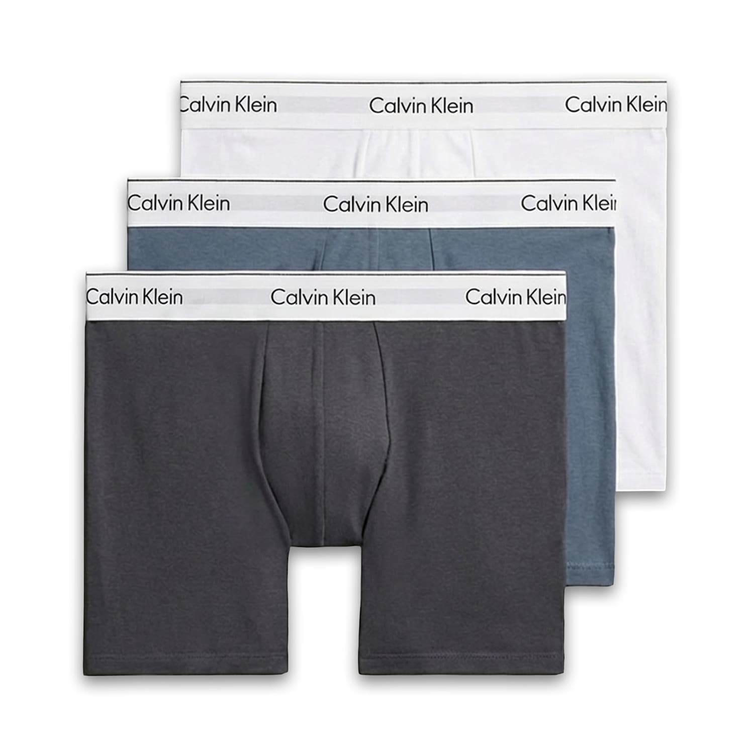 Calvin Klein Men's 3 Pack Icon Cotton Stretch Boxers - M - Blue Mix - Available at M&S