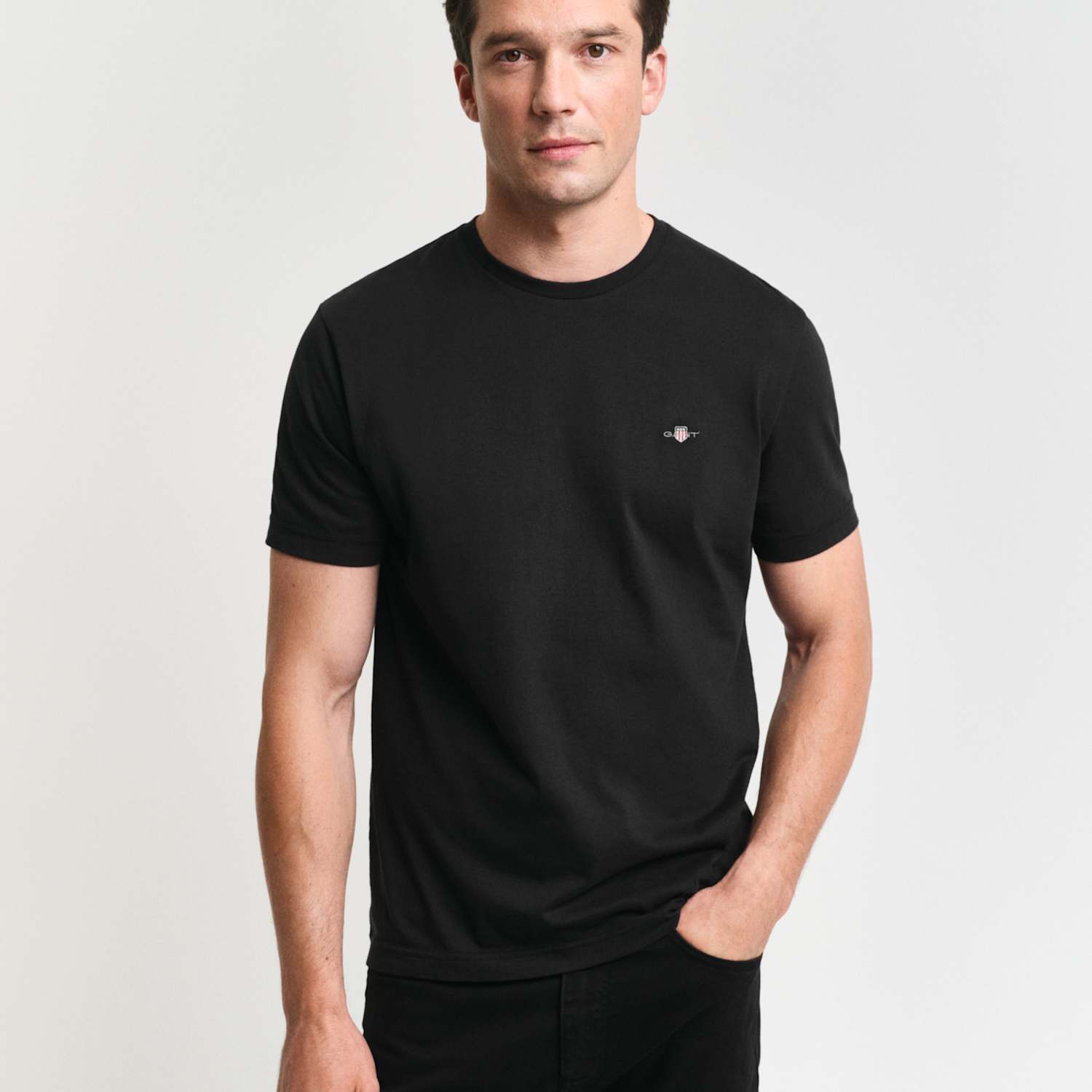 Gant Men's Pure Cotton Crew Neck T-Shirt - XL - Black - Available at M&S